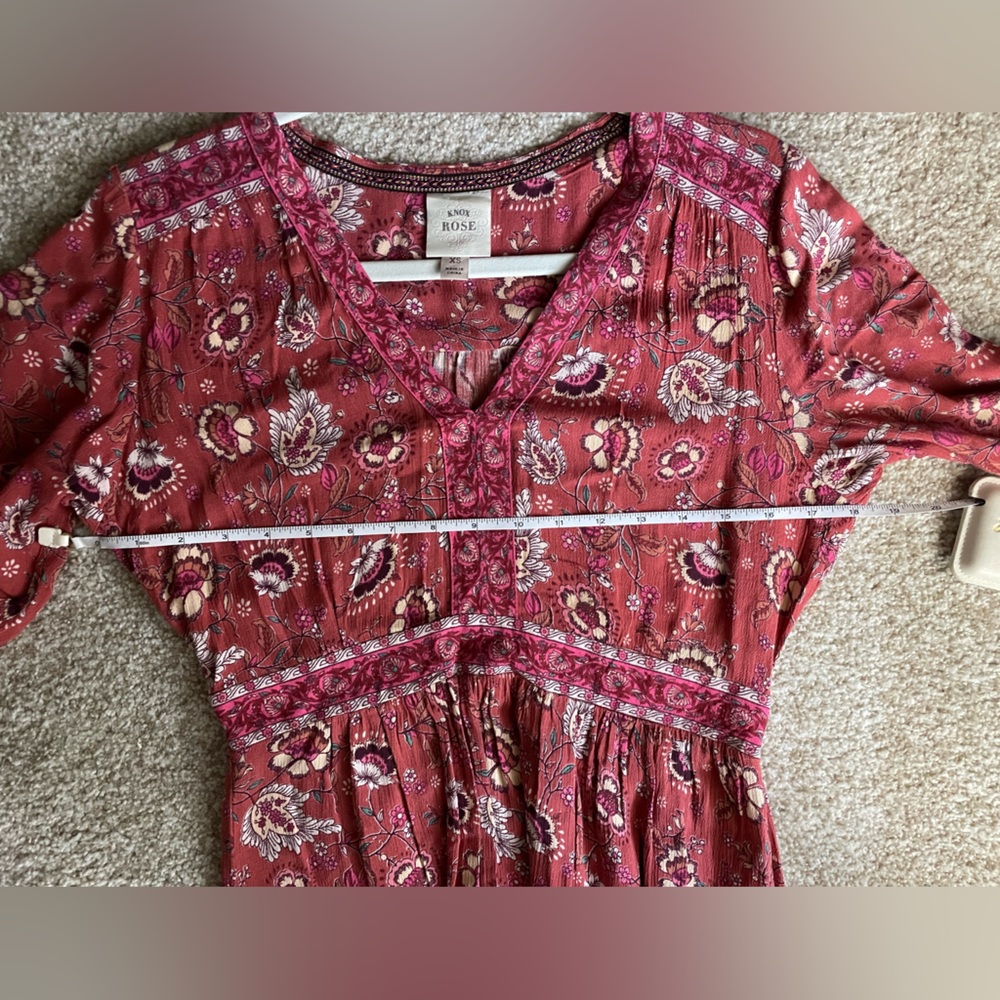 Floral V-Neck Dress in by Knox Rose - XS - Picture 6 of 6